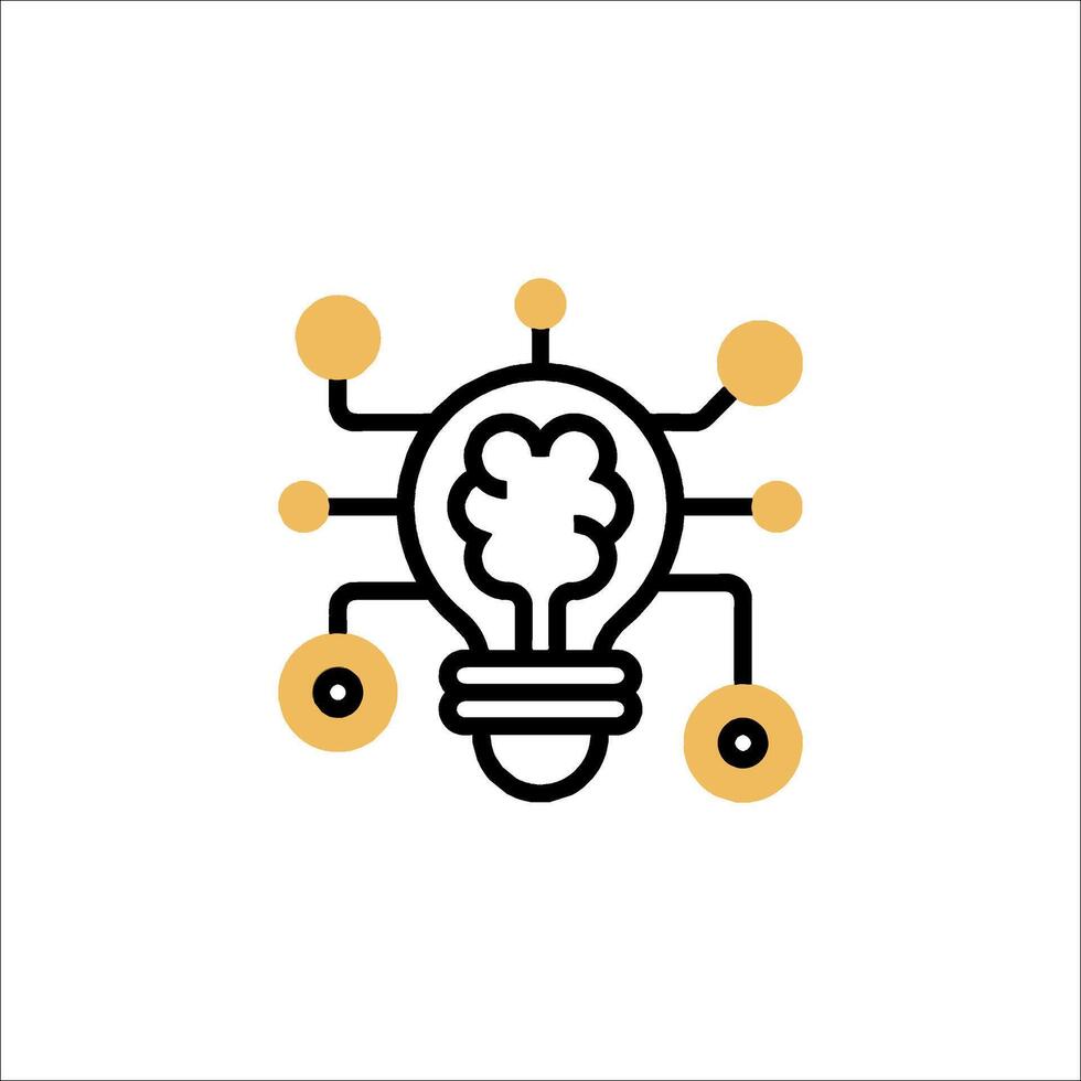 A light bulb with a brain inside it vector
