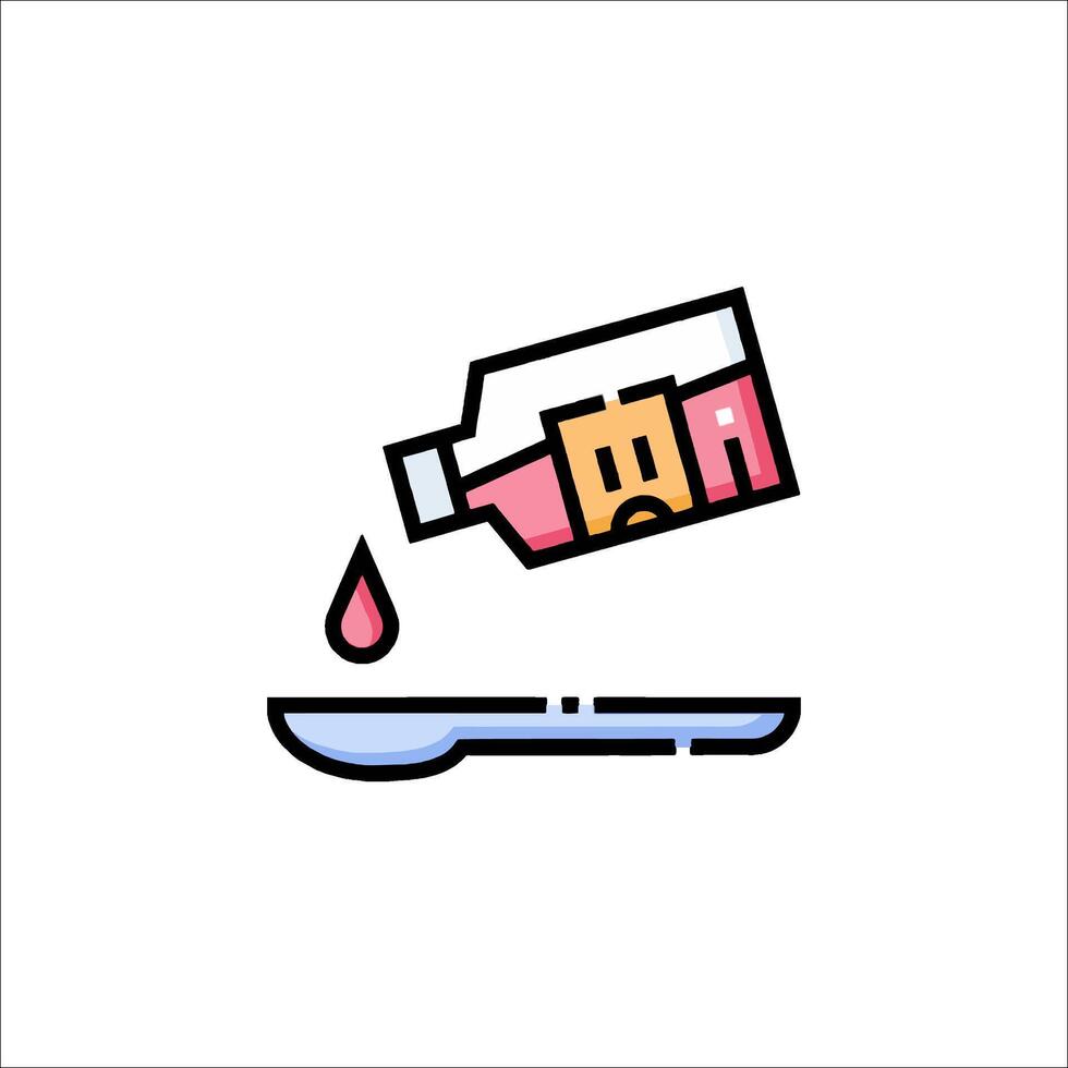 A bottle of liquid falling from a spoon vector