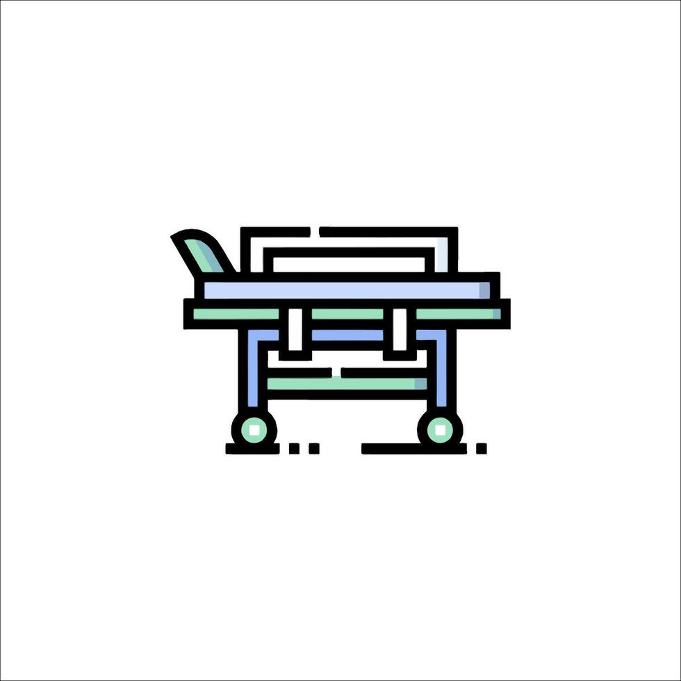 A hospital bed with a bed frame and a bed vector