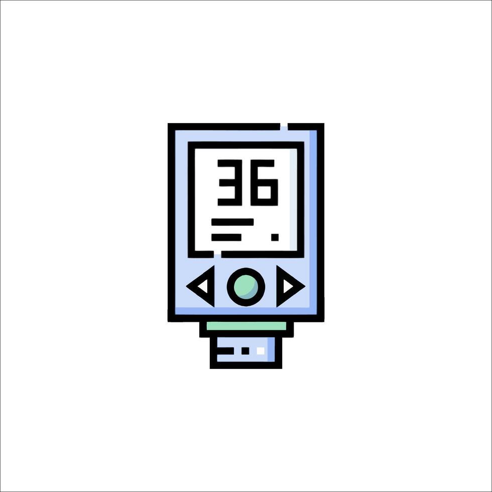 A digital thermometer icon on a white background vector