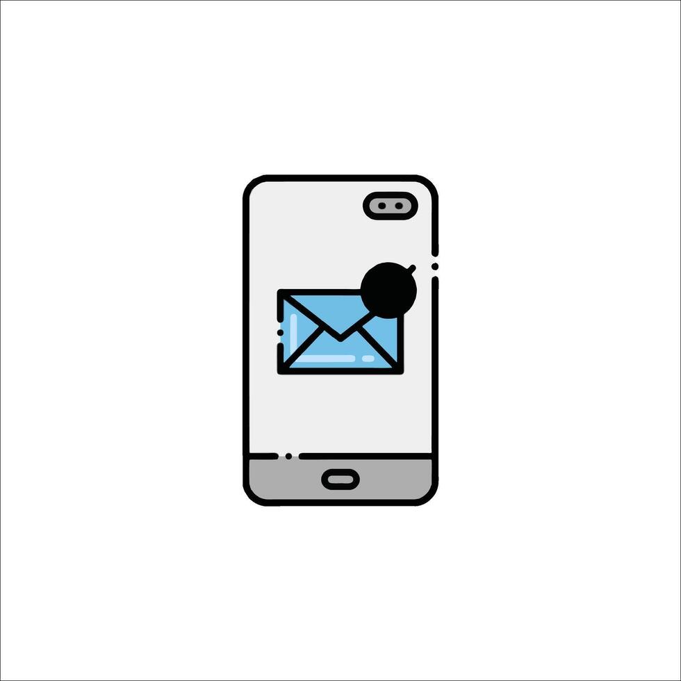 A phone with an envelope icon on it vector