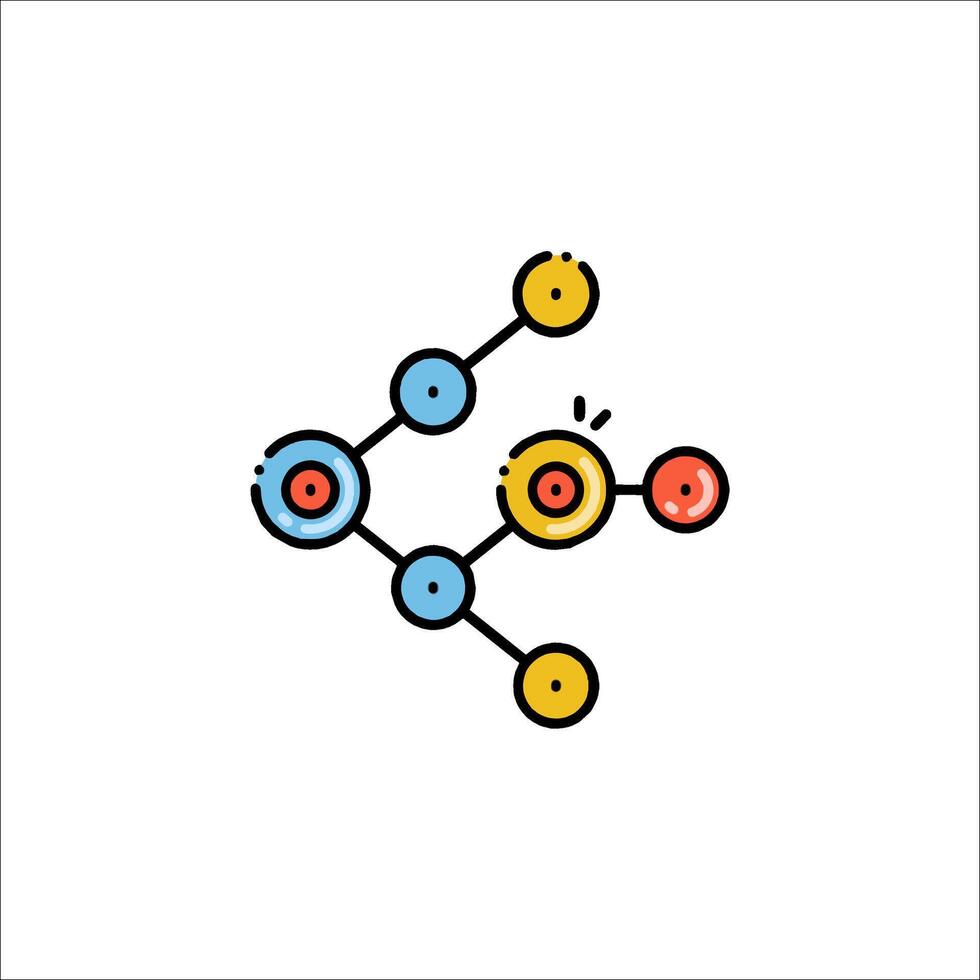 A line drawing of a network with dots vector