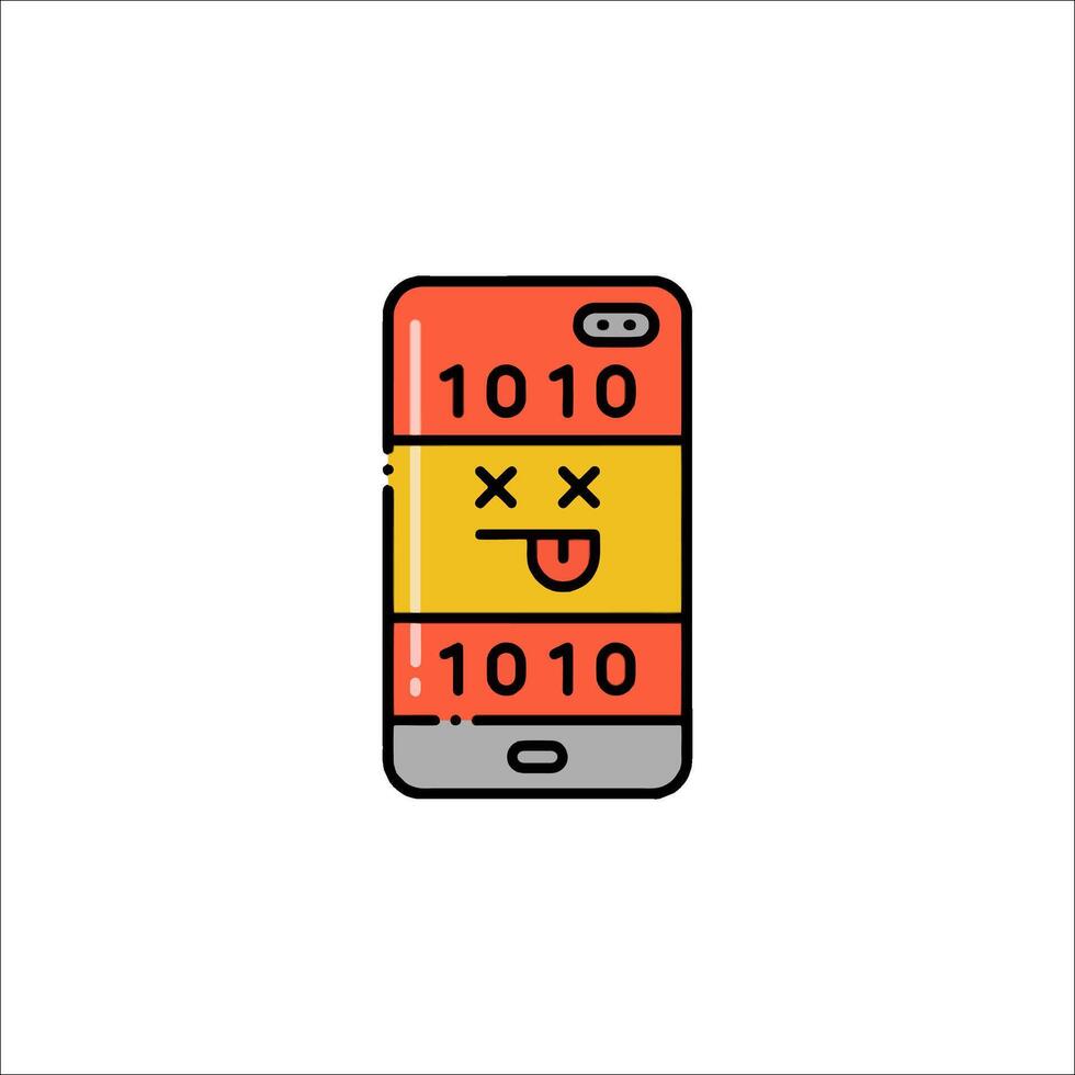 A phone with a smiley face on it vector