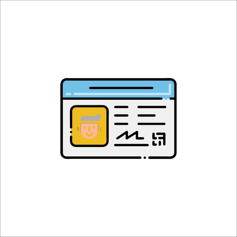 A line icon of a document on a white background vector
