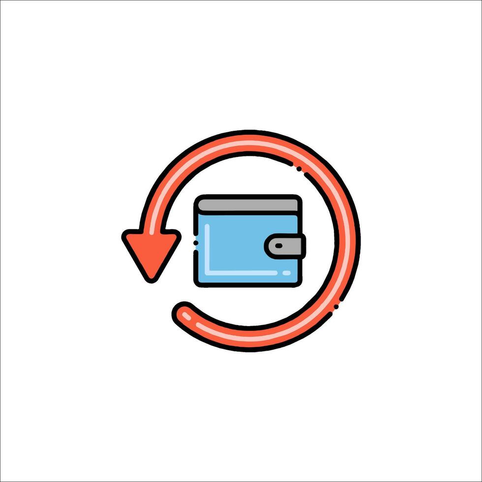 A wallet with an arrow pointing to it vector