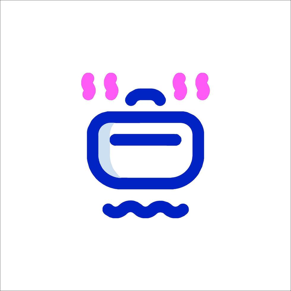 A blue and pink icon of a microwave vector