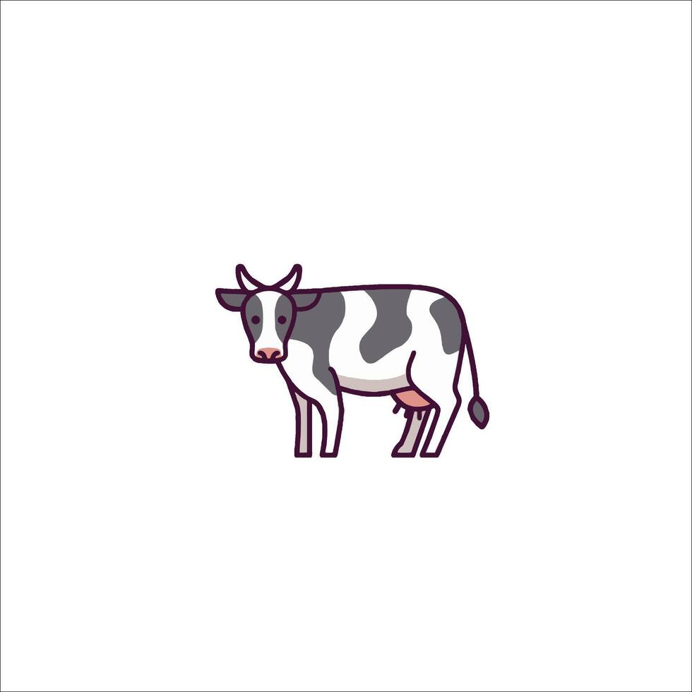 A cow is standing in a line on a white background vector