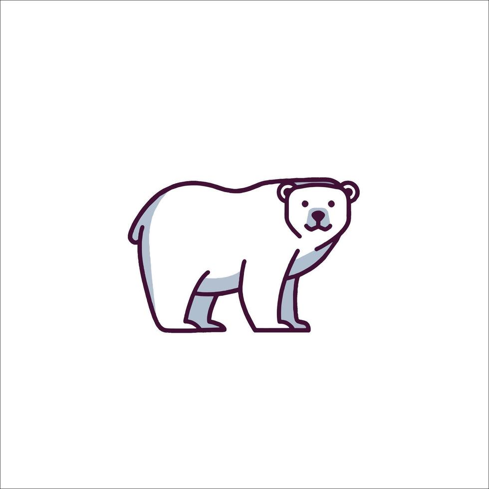 A polar bear is standing in front of a white background vector