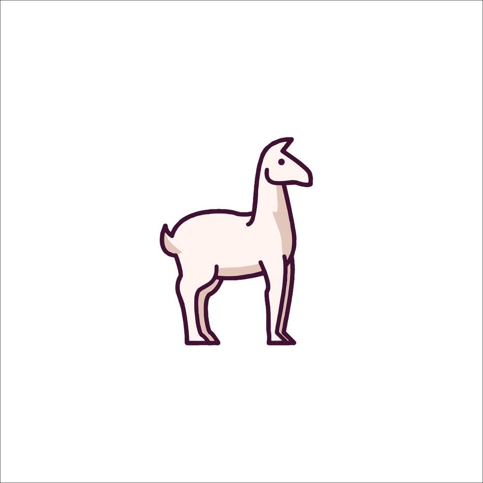 A llama is standing in a line on a white background vector