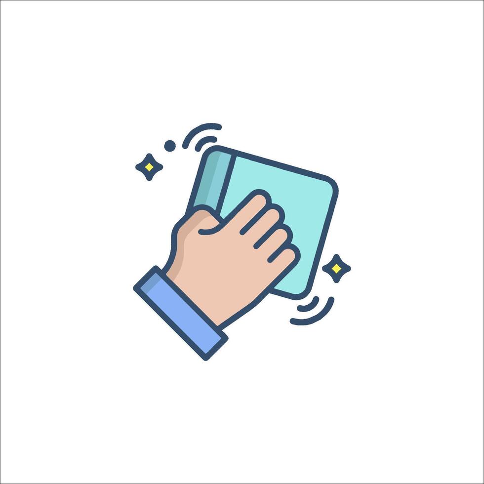 A hand holding a book icon vector