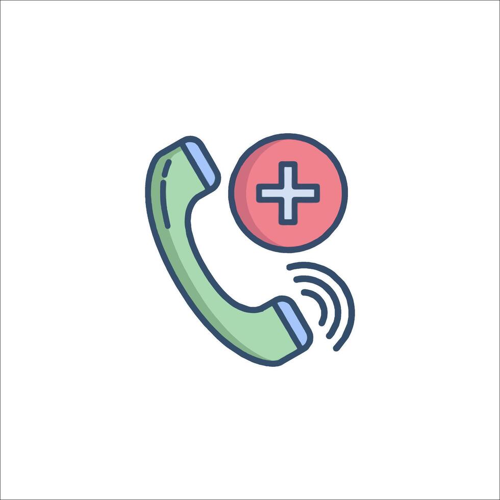 Phone call icon with a plus sign vector