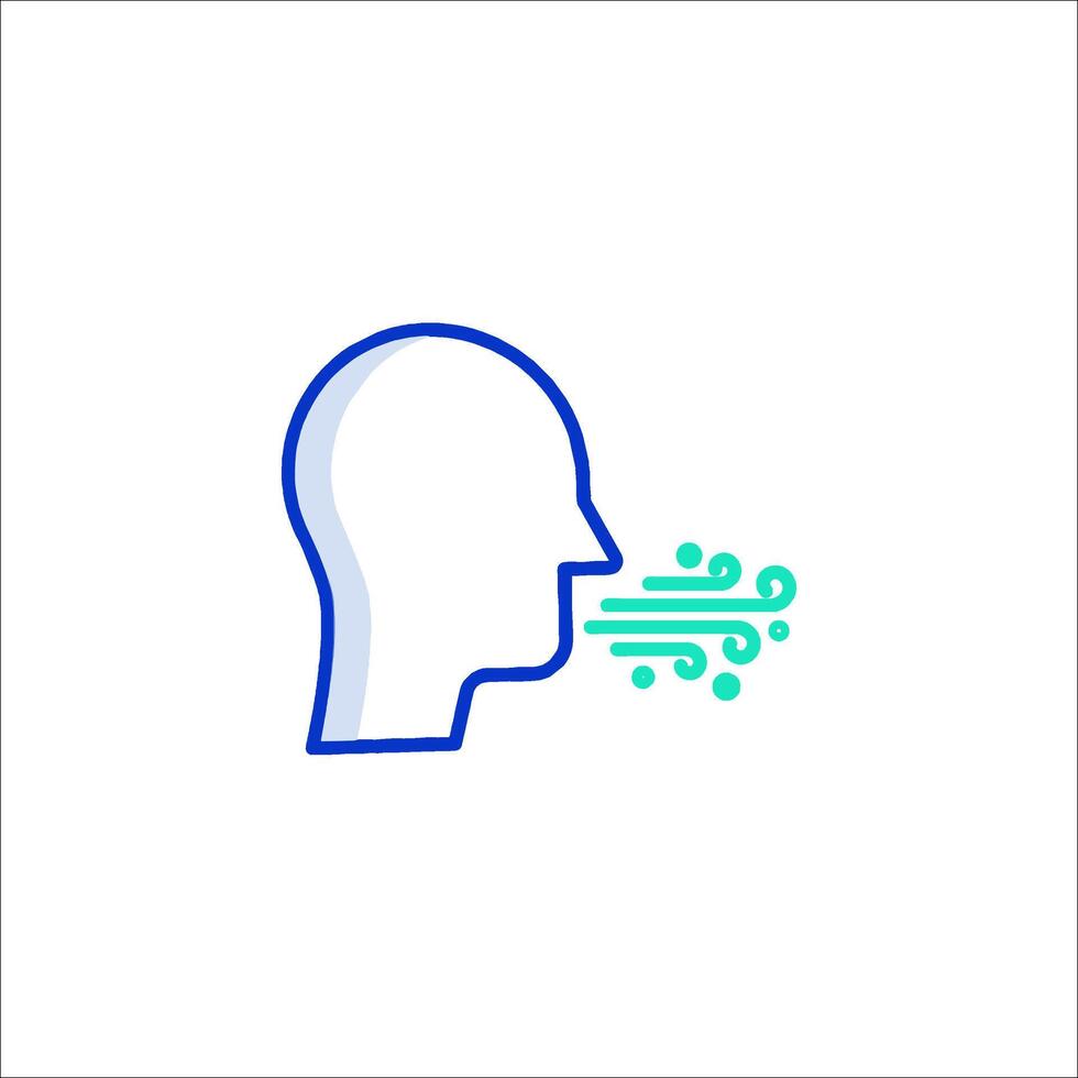A person's head is blowing bubbles vector