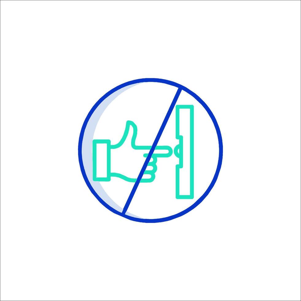 No touch sign icon, no touch sign illustration vector