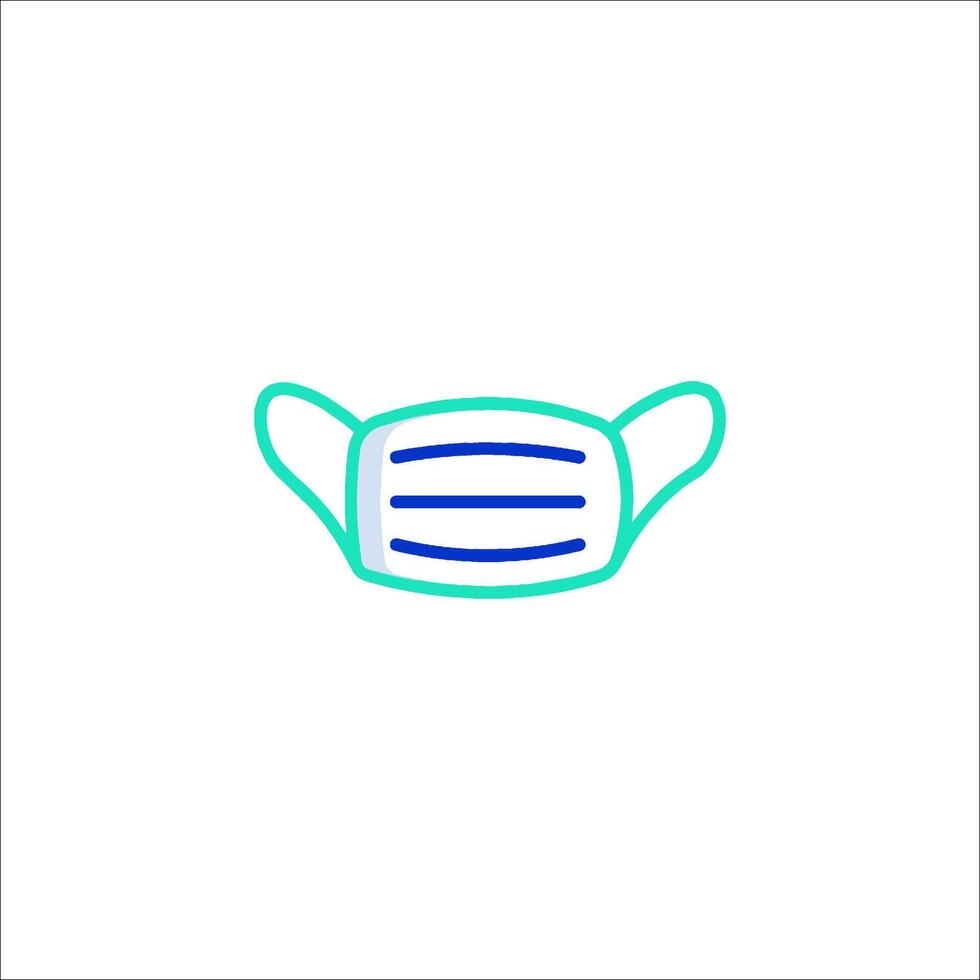 A blue and green mask on a white background vector