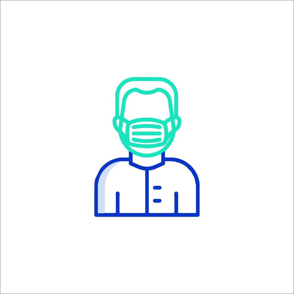 A man wearing a surgical mask icon vector