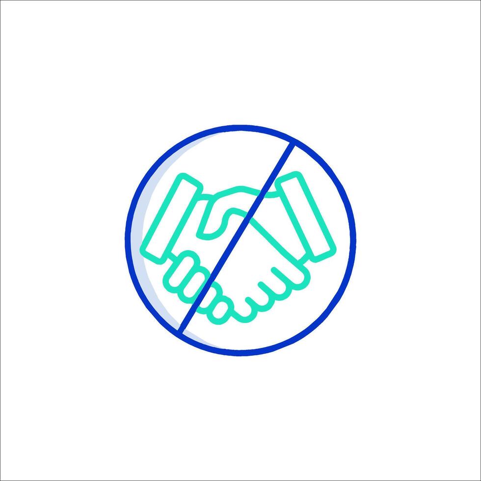 No handshake icon, line style, illustration vector