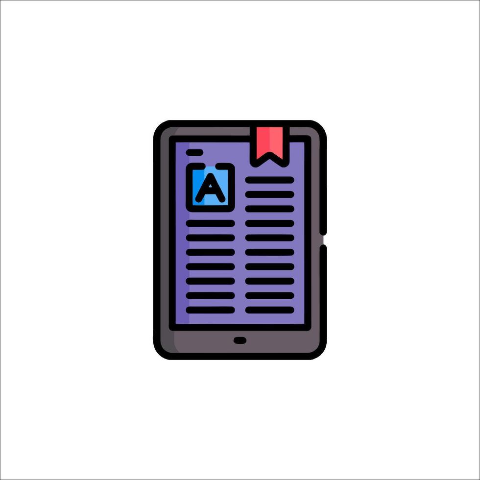 A tablet with a book icon on it vector