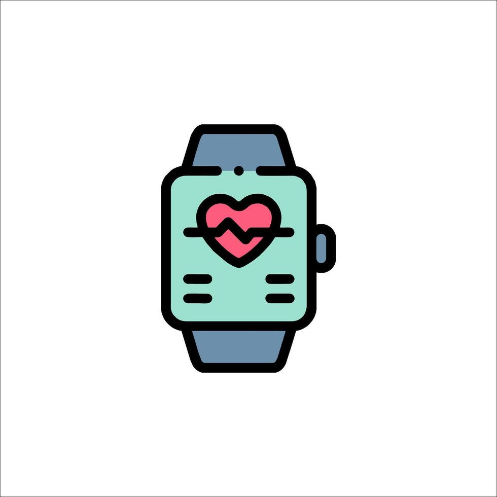 A watch with a heart on it vector