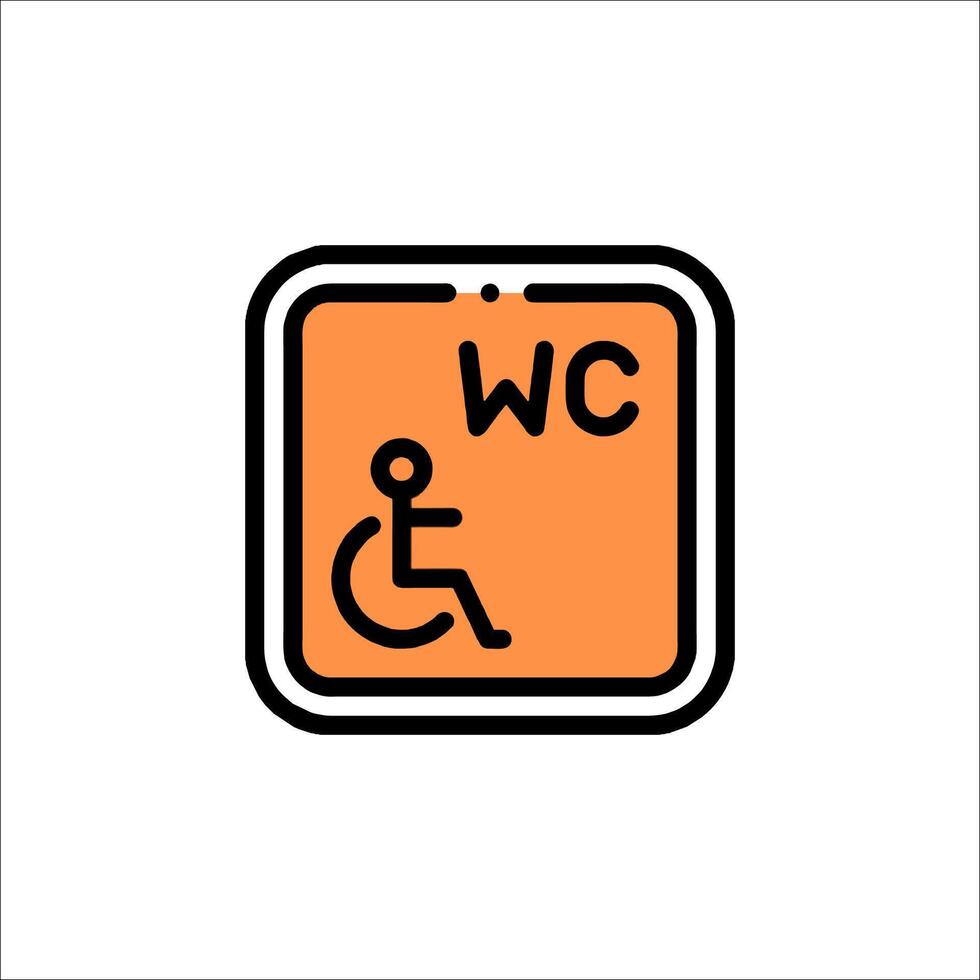 A sign with the word wc on it vector
