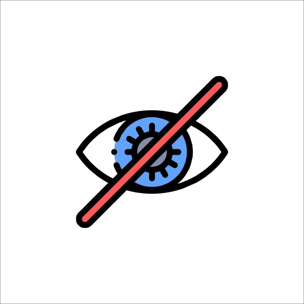 No eye icon illustration vector