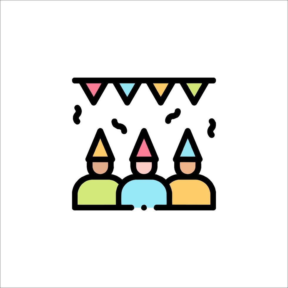 A line icon of people at a party vector