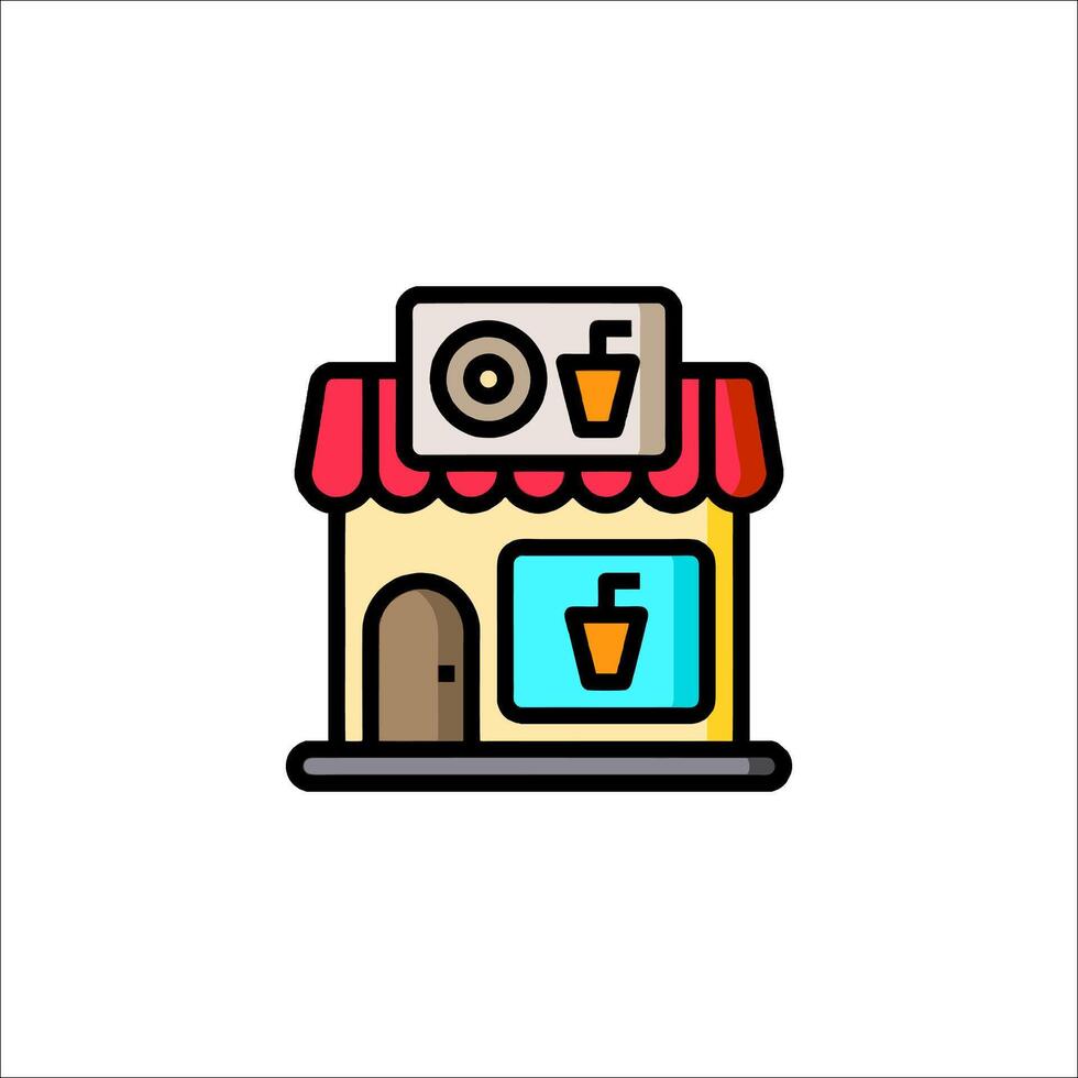 A small coffee shop icon on a white background vector