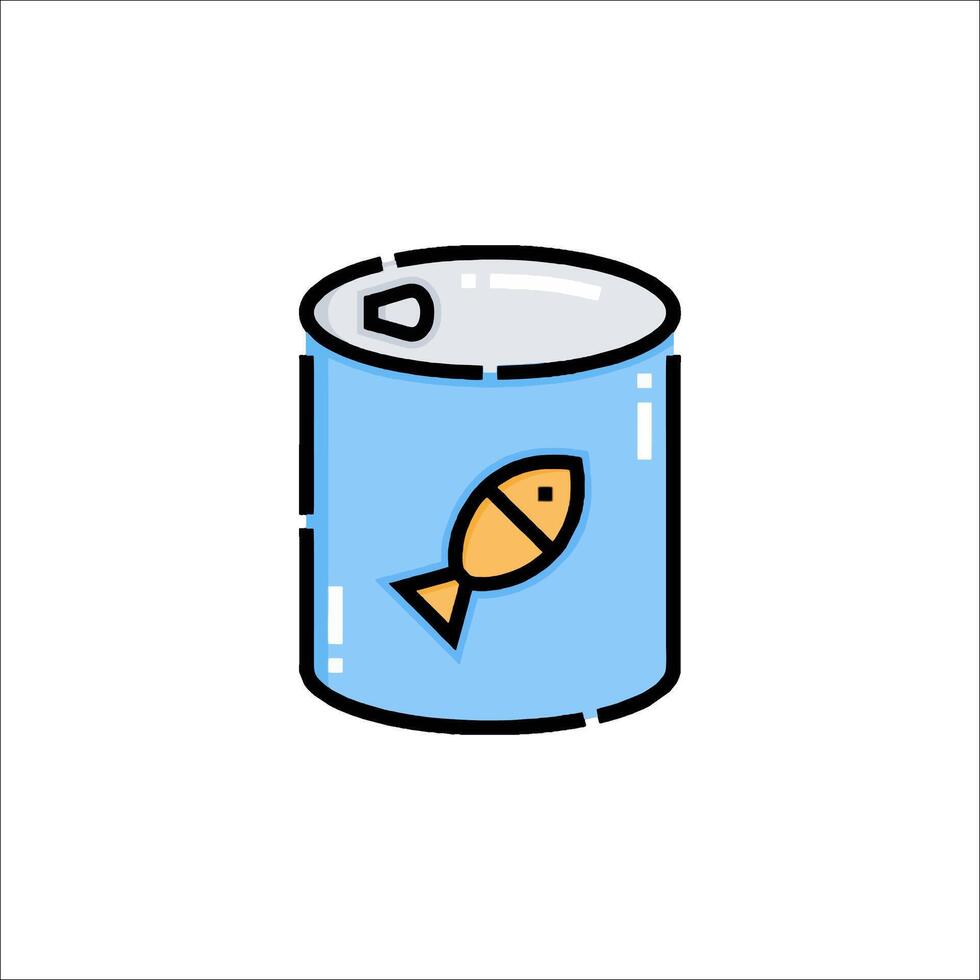 Can of fish icon illustration vector
