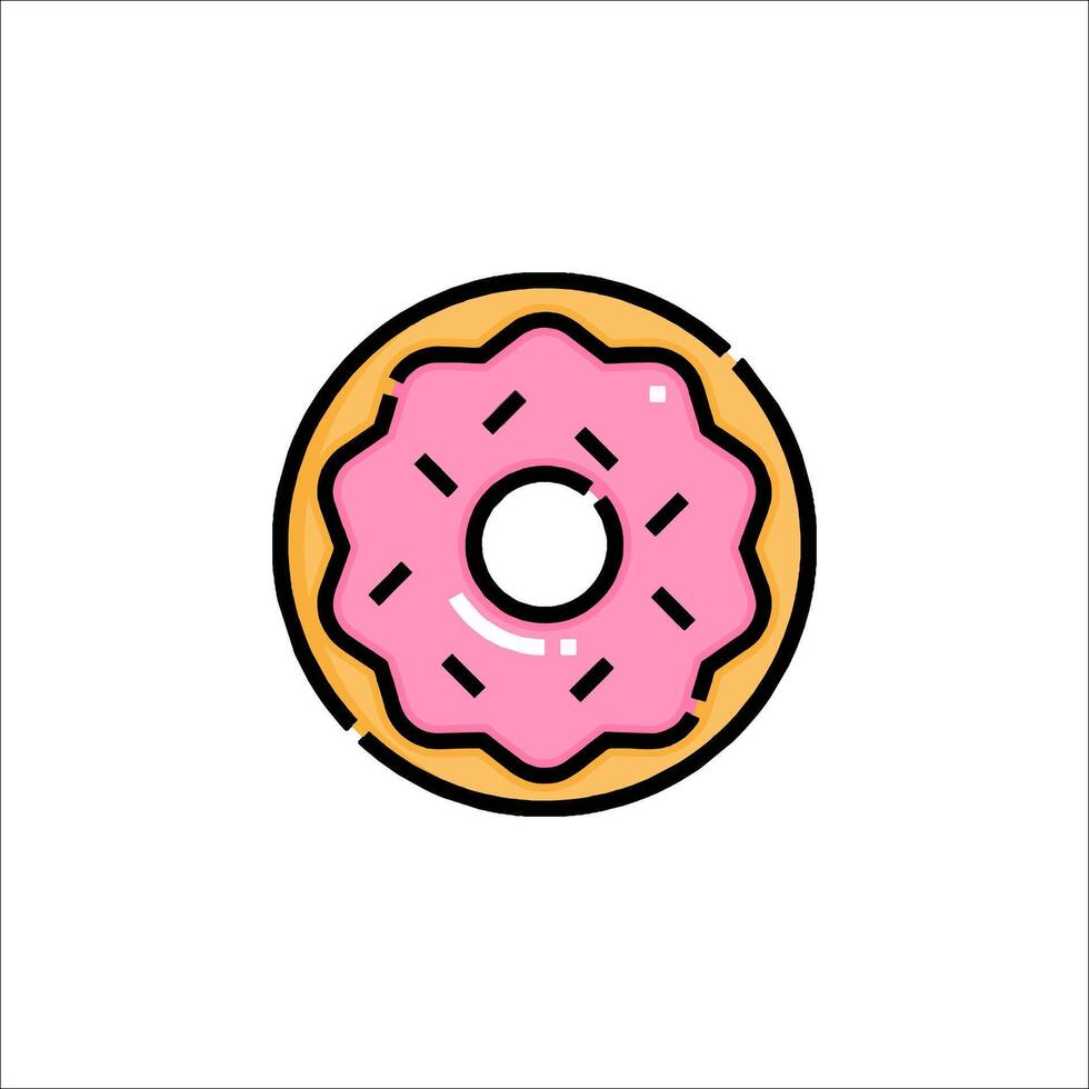 Donut icon in a flat style on a white background vector
