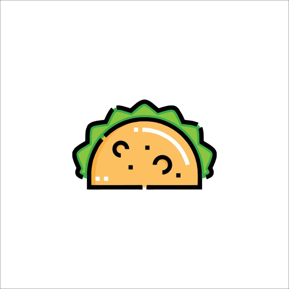 A taco icon on a white background vector