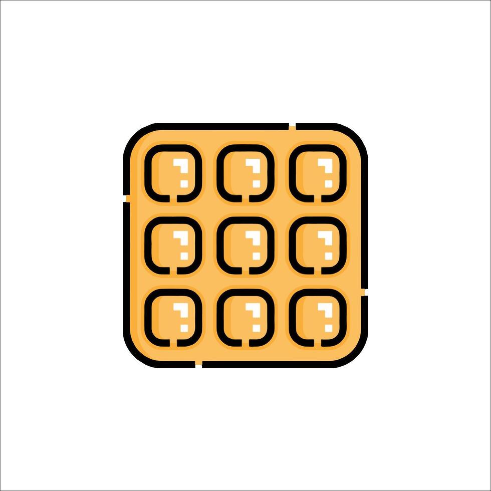 A square of squares with different shapes on it vector