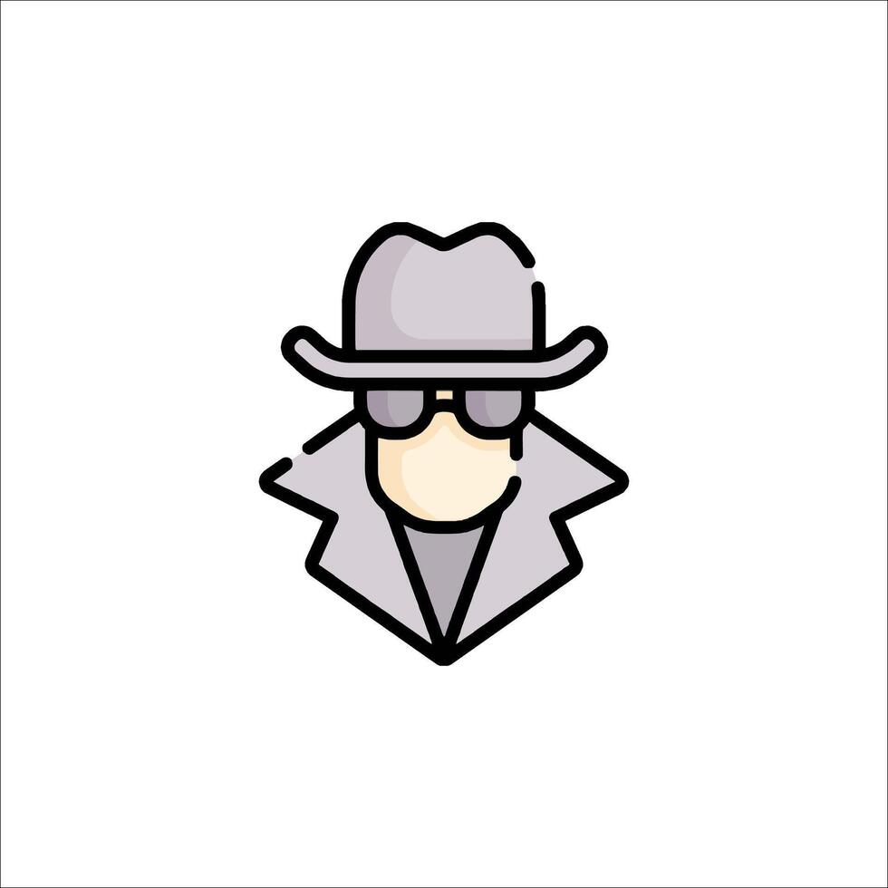 A man in a hat and sunglasses icon vector