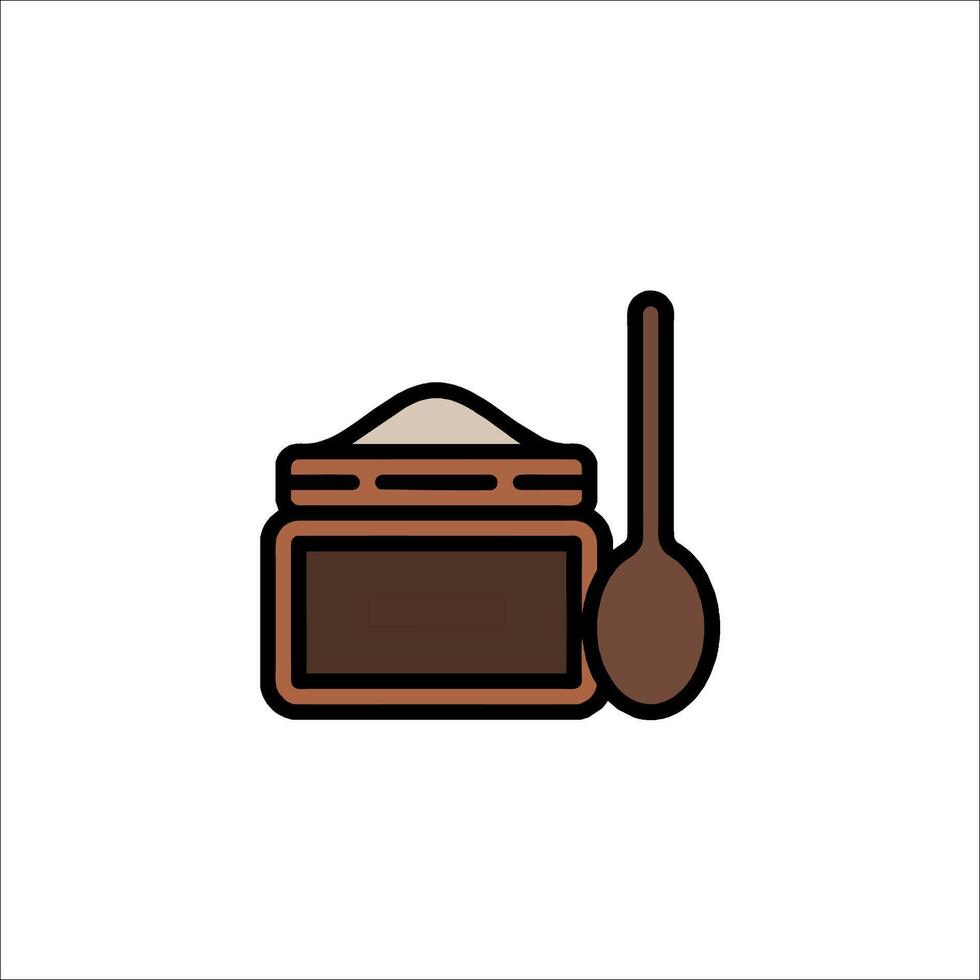 A jar of sugar and spoon icon vector
