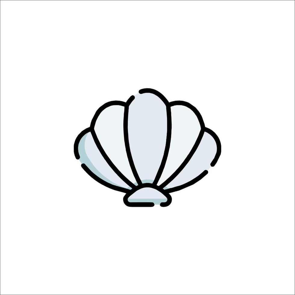 Sea shell icon in line style on white background vector