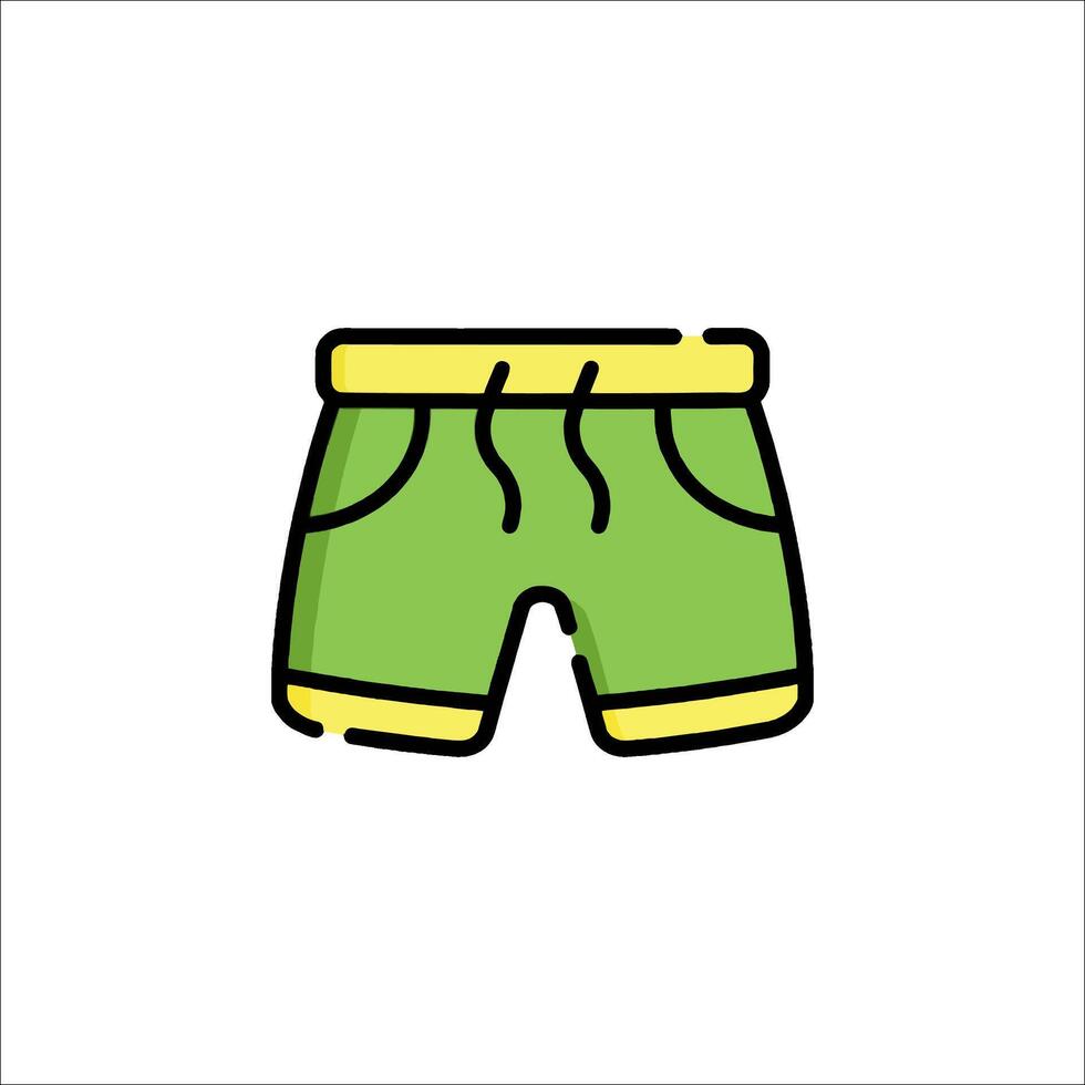 A green shorts icon on a white background vector