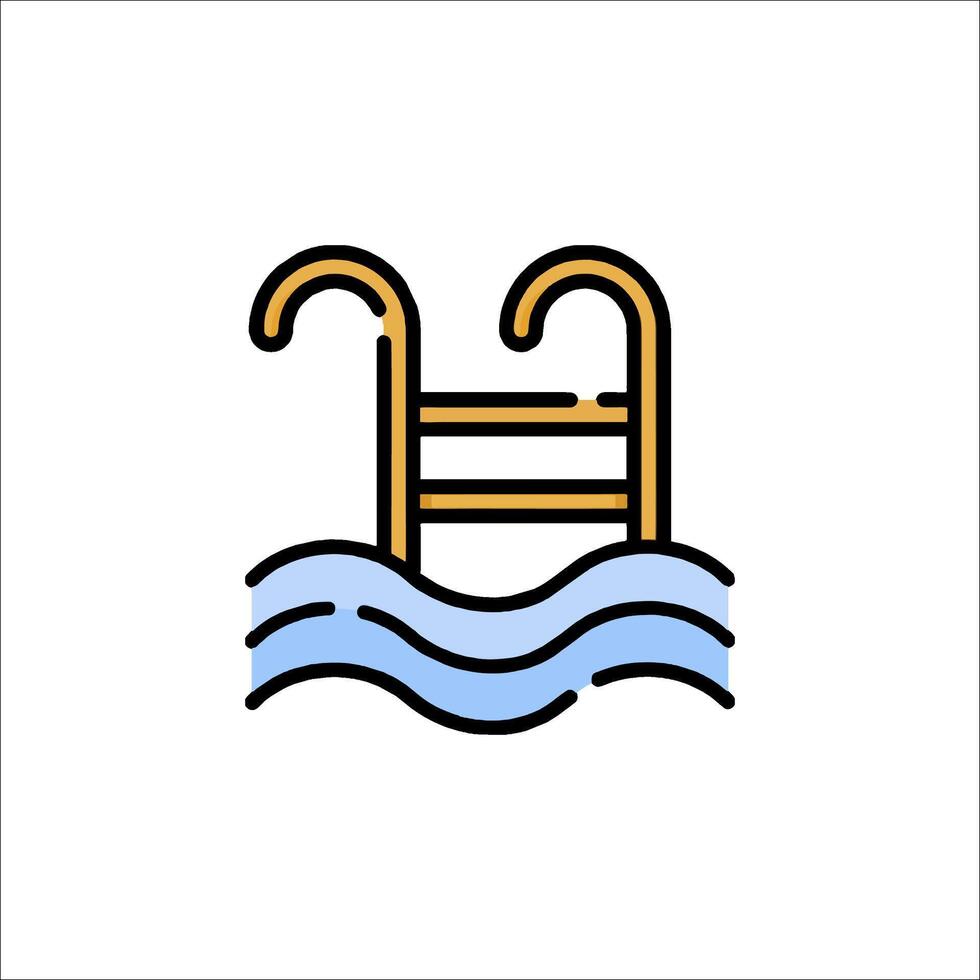 A ladder in the water icon vector