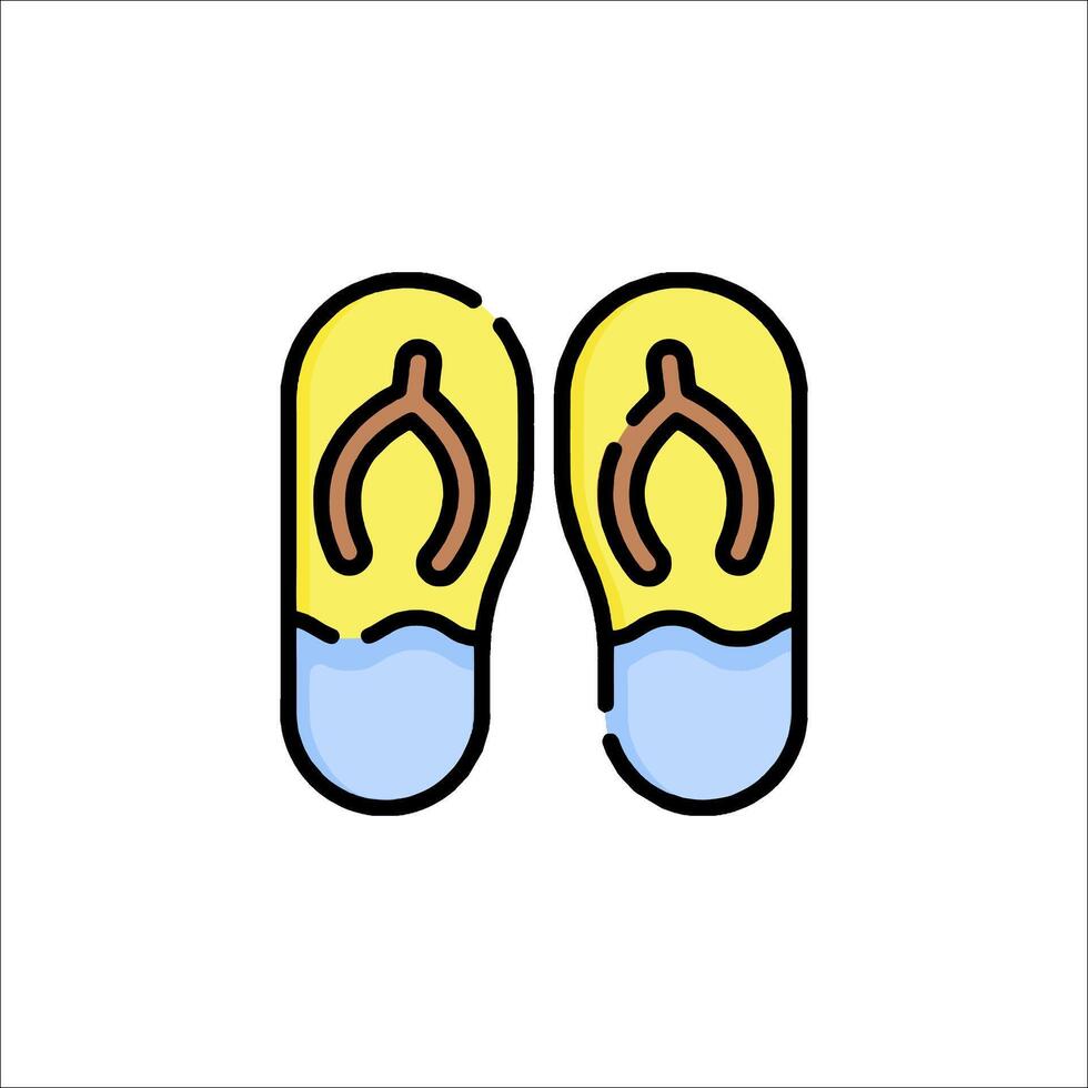 A pair of flip flops on a white background vector