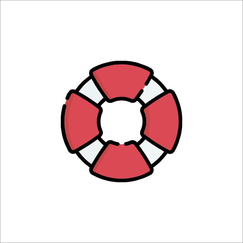 A red life preserver icon on a white background vector