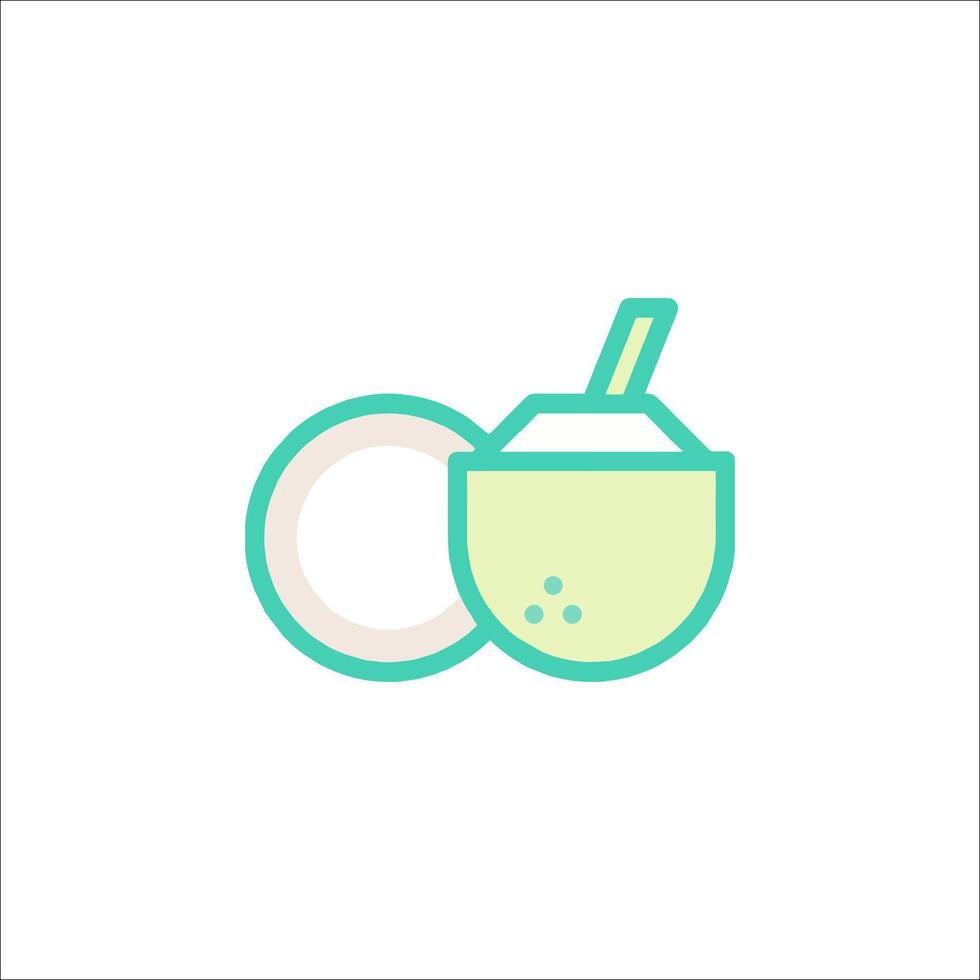 Coconut juice icon illustration vector