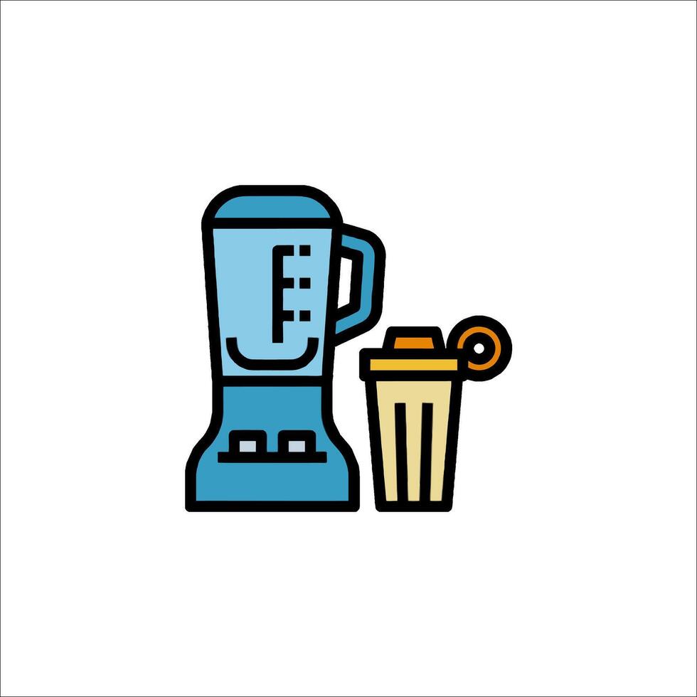 A blender and a cup of coffee icon vector