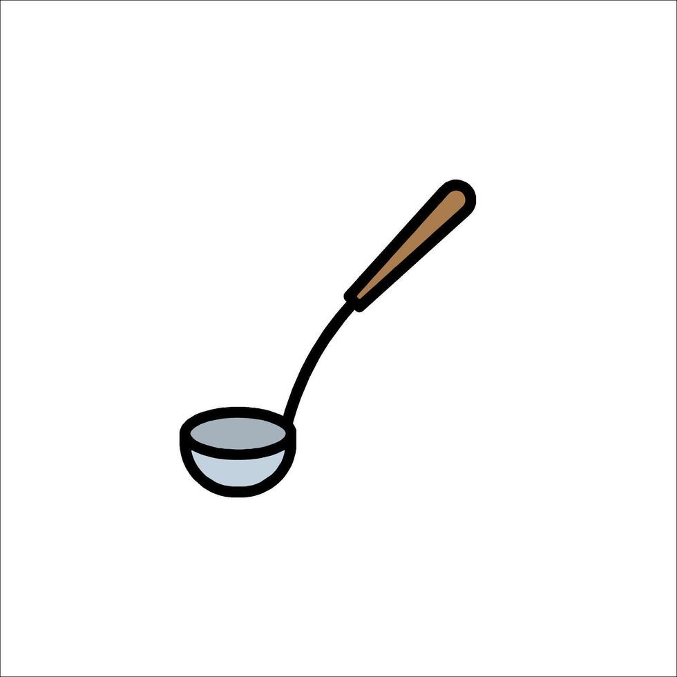 A spoon with a wooden handle and a spoon in it vector