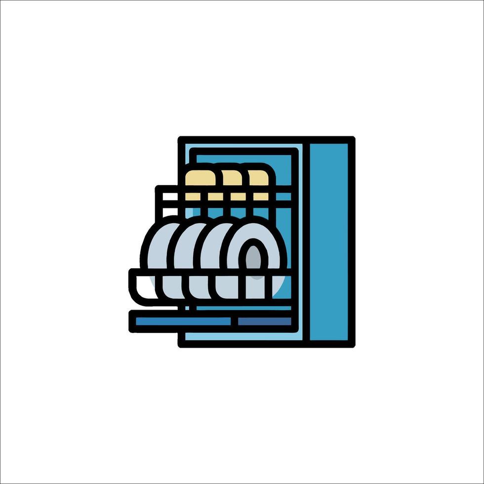 A dishwasher icon on a white background vector
