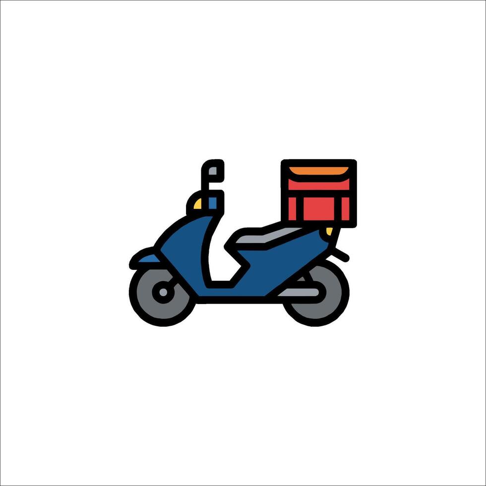 Delivery motorcycle icon illustration vector