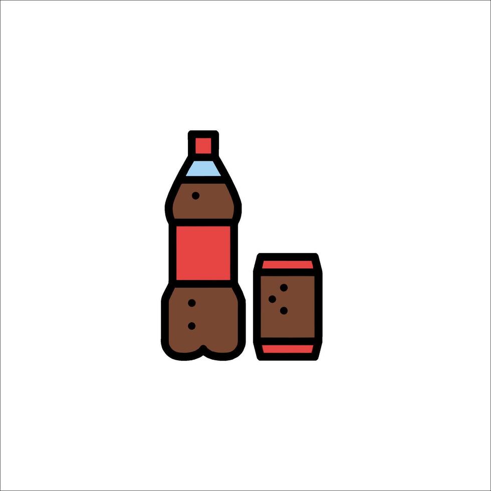A bottle of soda and a can of soda vector