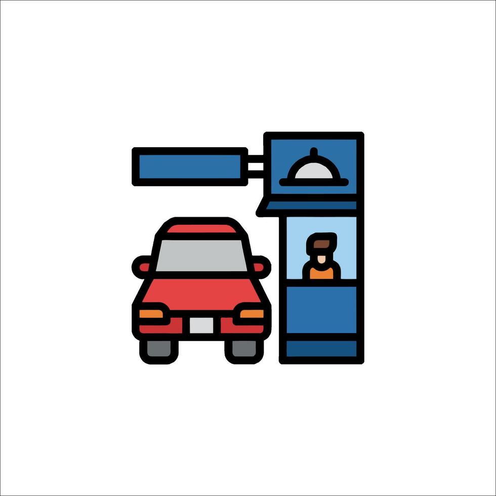 Car at the gas station icon illustration vector
