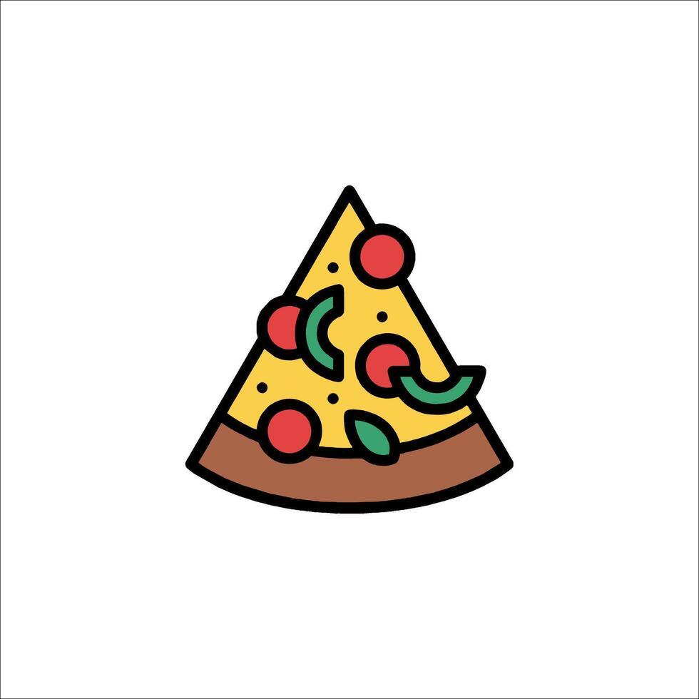 Pizza slice icon illustration vector