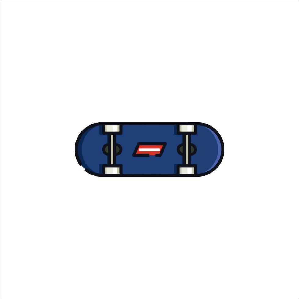 A skateboard with a red stripe on it vector