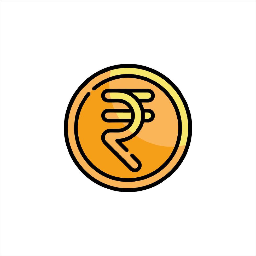 Indian rupee coin icon illustration vector