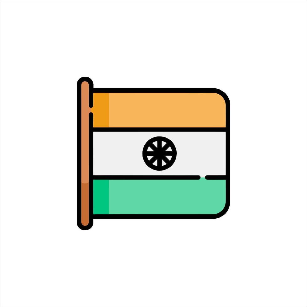 India flag icon on white background vector