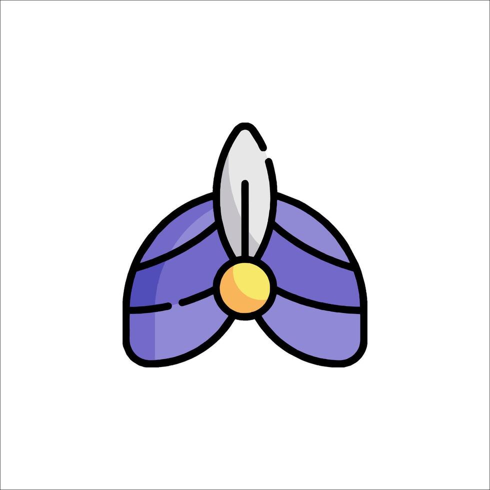 A purple hat with a sword on it vector
