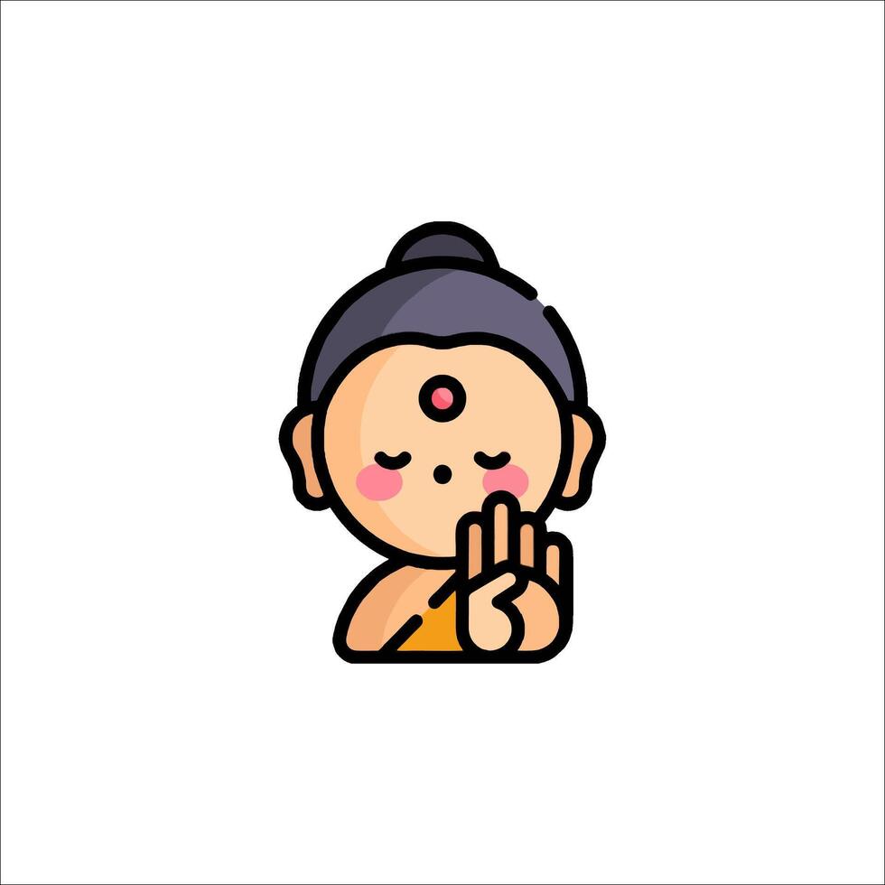 A buddha is making a peace sign with his hand vector